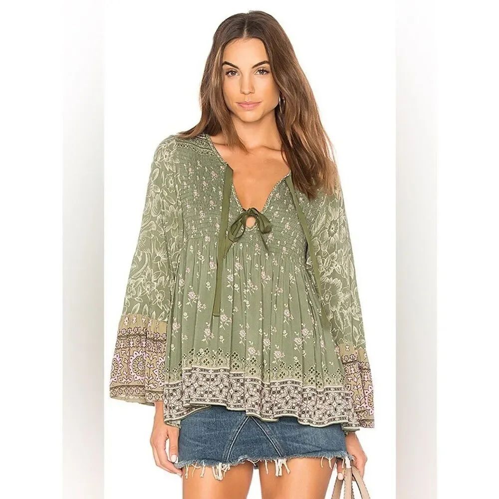 Spell & The Gypsy Collective Lionheart Blouse in Olive Grove